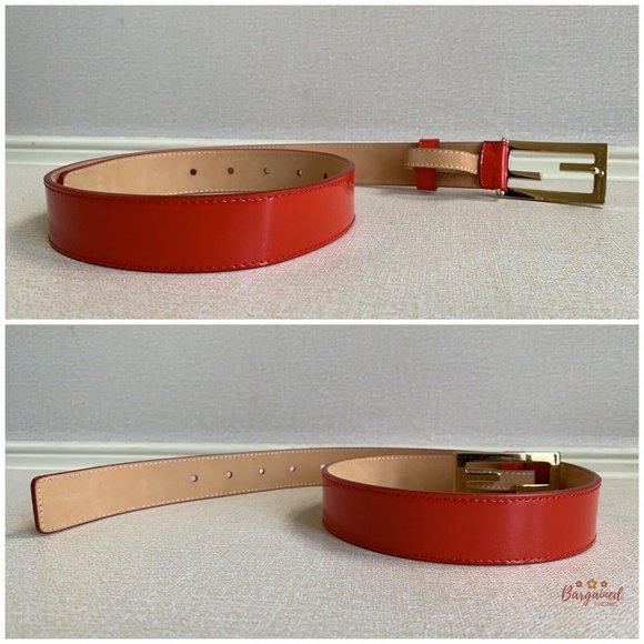 Authentic FENDI Red Patent Leather FF Baguette Buckle Belt 70/28 - 8C0130 - Picture 12 of 12